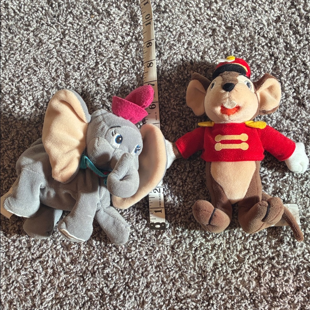 Dumbo and Timothy Mouse vintage Disney beanbag plush